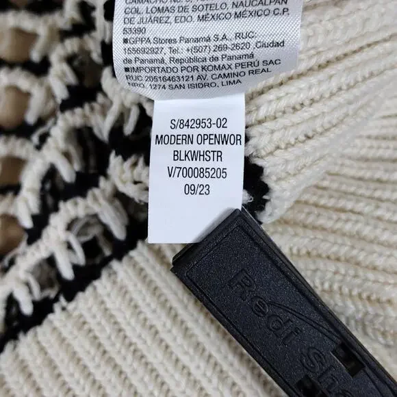 Old Navy Black White Striped Knit Cotton Pullover Patterned Crewneck Sweater - Picture 6 of 11